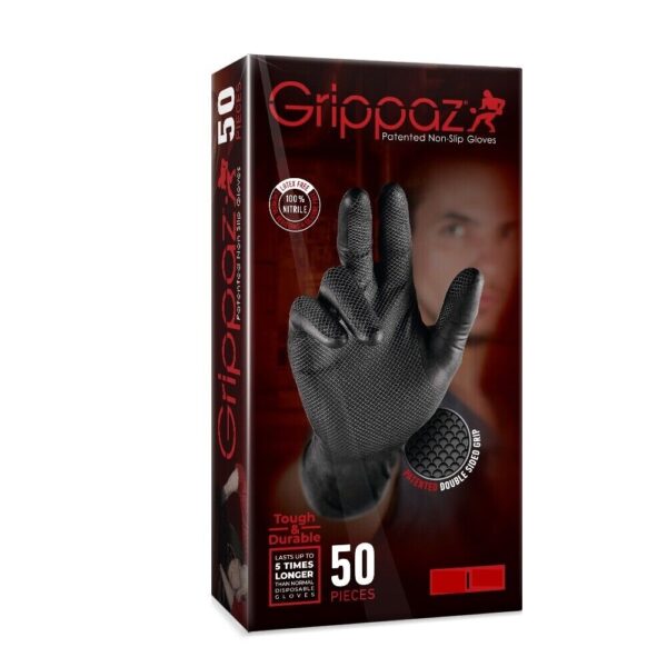 GRIPPAZ | Nitrila cimdi L izmēra melni 50gb