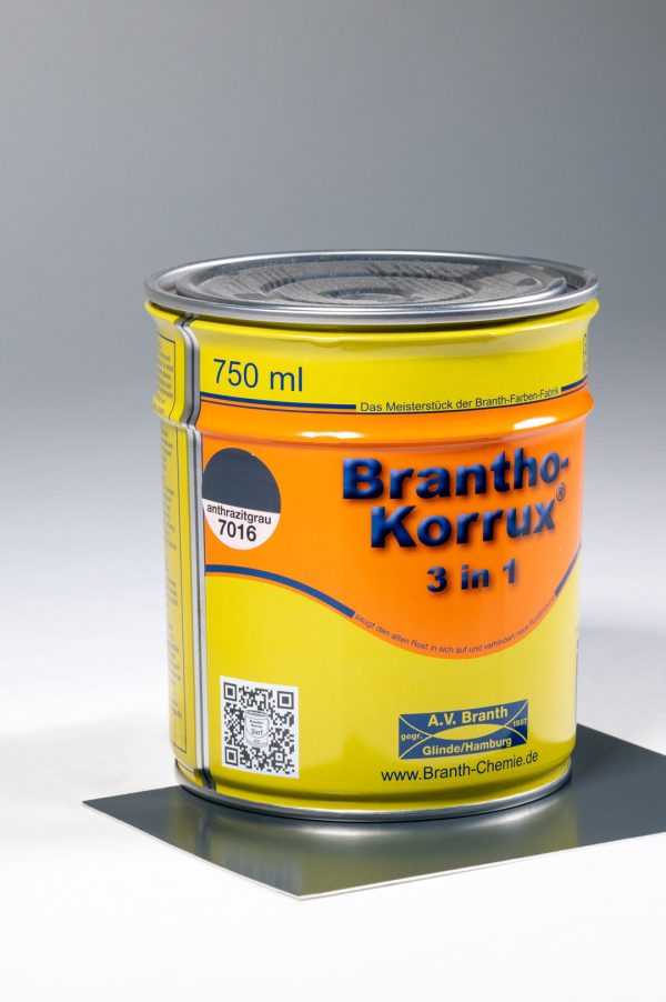 Brantho-Korrux "3 in 1" | Industriāls pārklājums 750ml RAL 7016 (anthracite grey)