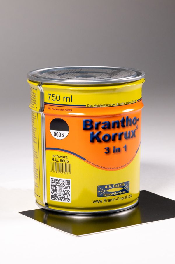 Brantho-Korrux "3 in 1" | Industriāls pārklājums 750ml RAL 9005 (jet black)